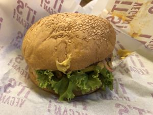 Korean burger   at It's Vegan in Sao Paulo