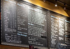 Chalk board menu of drinks at Higher Ground Cafe in Calgary