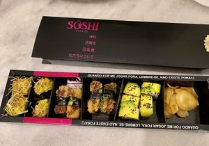 Gorgeous delivery box at Sôshi Vegan in Rio De Janeiro