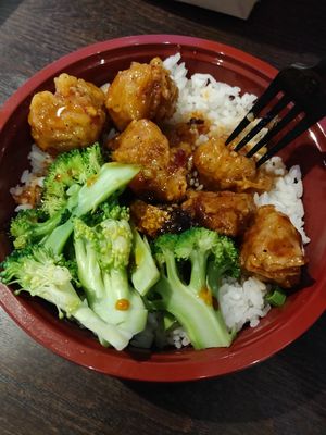 Orange "chicken", so crispy!!! at V Revolution in Englewood