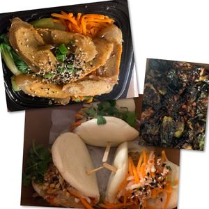 Sample of the Vegan options with side of Brussel Sprouts  at V Revolution in Englewood