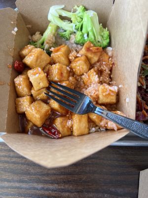 Orange tofu  at V Revolution in Englewood