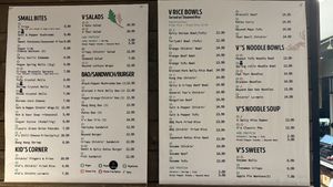 Menu  at V Revolution in Englewood