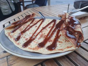 Crep (con salsa barbacoa por encima) at La Crepería Les Îles in Tenerife