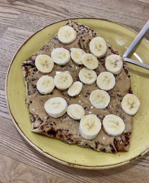 Vegan crepe peanut butter and banana 🍌   at La Crepería Les Îles in Tenerife