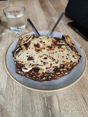 Crepe Anaga (espinacas y champis) at La Crepería Les Îles in Tenerife