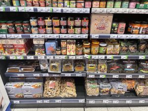 Dips and dried proteins  at REWE Scholand in Muelheim
