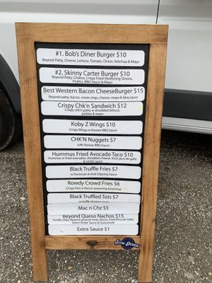 Today’s menu at Bougie Vegan in Belton