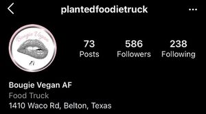 instagram at Bougie Vegan in Belton