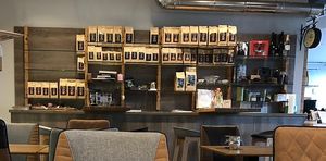 The cafe and coffees  at Junker's Café-Rösterei in Freising