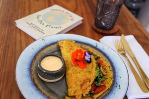 Chickpea flour omelette at Heal Cafe in Eastern Cape