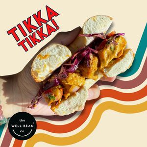 Chick'n Tikka Bagel. This one is spicy! at The Well Bean Co in East London