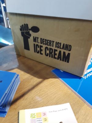 Icecream containers at Mount Desert Island Ice Cream in Matsumoto