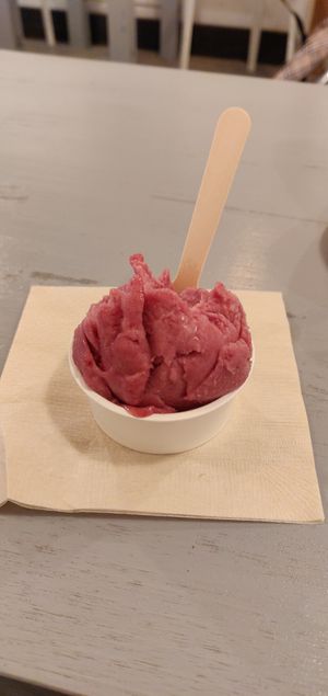 Blueberry basil dairy free ice cream at Mount Desert Island Ice Cream in Matsumoto