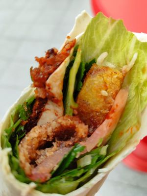 Mix & Eat Wrap with spicy CigköfteM at Cigköftem - Willy-Brandt-Platz in Mannheim