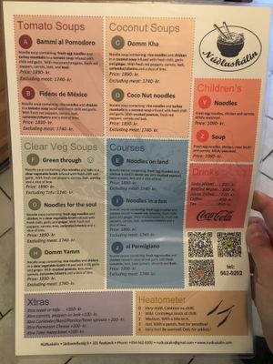 Menu as of 10/17 at Núðluskálin in Reykjavik