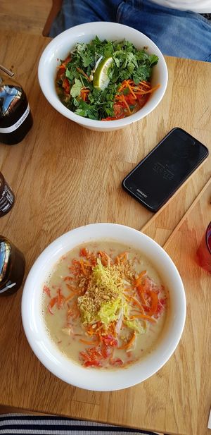 I (top) and D (bottom) at Núðluskálin in Reykjavik