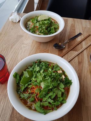 Veggie filled vegan bowls at Núðluskálin in Reykjavik