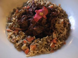 Jack fruit with rice at Ousia Soulful Kitchen in Limassol