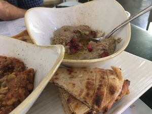 Bagaganush) Eggplant dipp. My fav!  at Ousia Soulful Kitchen in Limassol