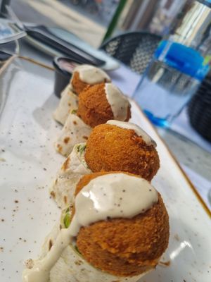 Falafel wrap starter at Ousia Soulful Kitchen in Limassol