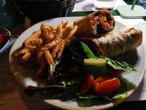 Falafel Wrap at Ousia Soulful Kitchen in Limassol