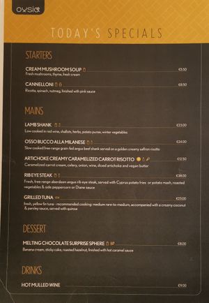 Specials of the Day at Ousia Soulful Kitchen in Limassol