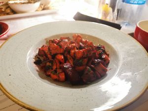 Warm Mushroom & Beetroot Salad at Ousia Soulful Kitchen in Limassol