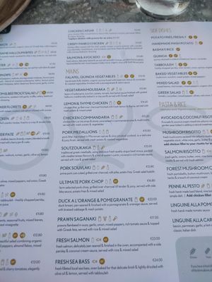 Menu at Ousia Soulful Kitchen in Limassol