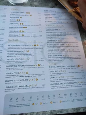 Menu at Ousia Soulful Kitchen in Limassol