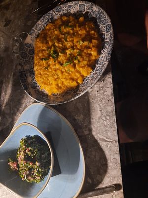 Artichoke risotto with tabuleh at Ousia Soulful Kitchen in Limassol