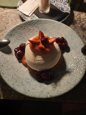 Berry pavlova at Ousia Soulful Kitchen in Limassol