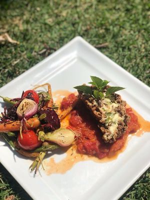 grilles veggies from the next-door garden  at 0031 Boutique Hotel and Restsurant in Cumbuco