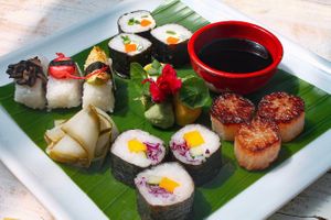 vegan sushi at 0031 Boutique Hotel and Restsurant in Cumbuco