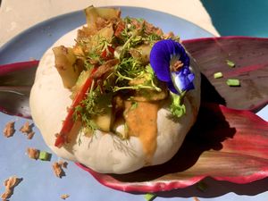 Abobrinha suspiro recheado com curry tailandês veg at 0031 Boutique Hotel and Restsurant in Cumbuco