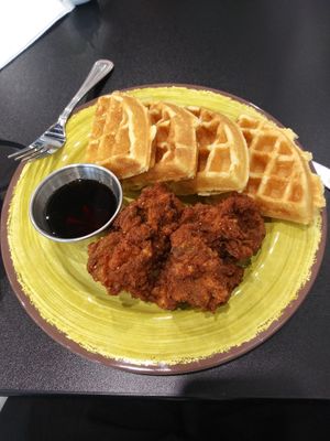 Chicken and waffles at Thyme for Lunch in San Antonio