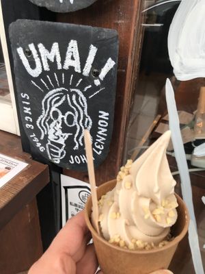 Vegan Almond Nuts ice cream soy milk based at Senri in Matsumoto