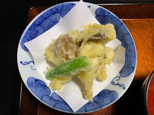 tempura at Zenkoji Fuchinobo in Nagano