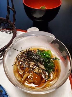 Cold soba at Zenkoji Fuchinobo in Nagano