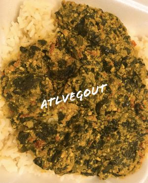 Melon stew with rice  at Flavors of Africa in Lilburn