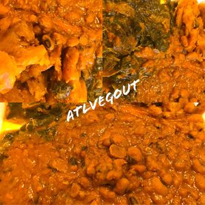 Black eyed pea stew, spinach and plantains  at Flavors of Africa in Lilburn