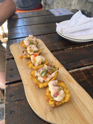 Tostone with Ceviche   at Cactú in Arecibo