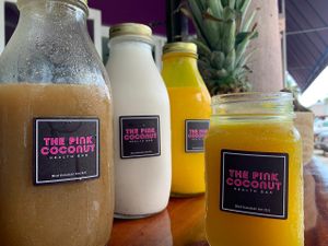 Hierba Mate Spritzers at The Pink Coconut in Cancun