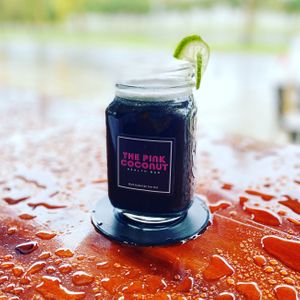 Lemonade Noir (Activated Charcoal) at The Pink Coconut in Cancun