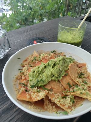 Chilaquiles at The Pink Coconut in Cancun