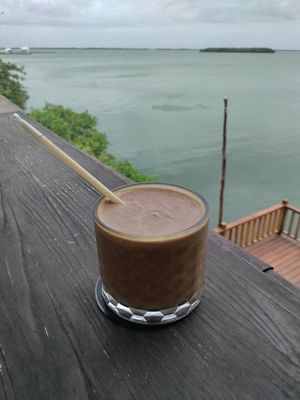 Peanut cacao date smoothie at The Pink Coconut in Cancun