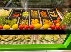 Salad selection at Veganland in Berlin