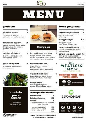 menu at Xato in Moledo