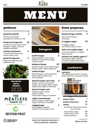 menu at Xato in Moledo