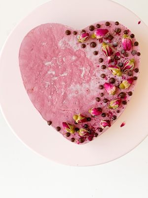 Raw strawberries and chocolate  at Raw Crumbs  in Downey